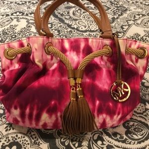 Michael Kors Pink Brown Marina Tye Dye bag